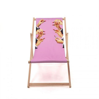 Seletti Toiletpaper Deck Chair Lipstick Pink - Buy now on ShopDecor - Discover the best products by TOILETPAPER HOME design